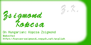 zsigmond kopcsa business card